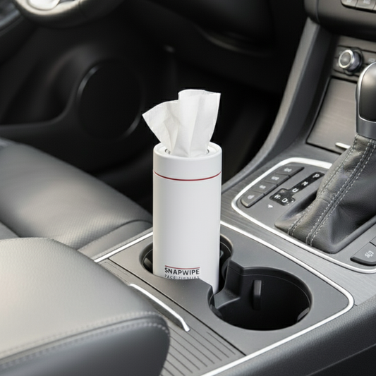 Snapwipe Face Tissues – Arctic White (1 Canister + 4 Refills)