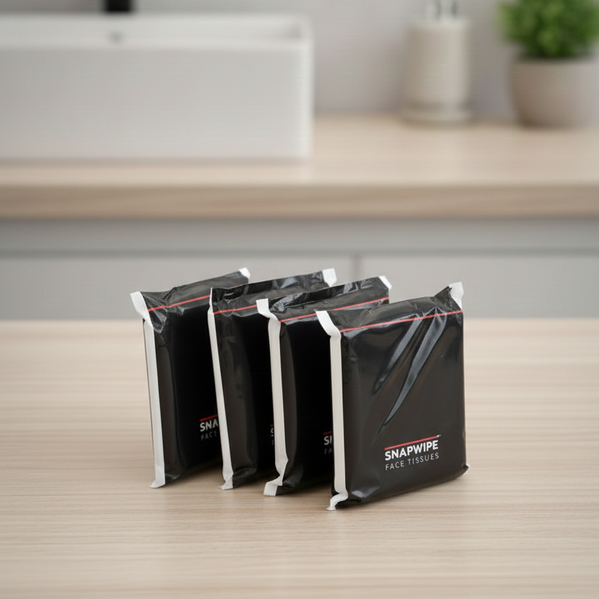 Snapwipe Arctic White Kit – Car Tissue Kit (4 Refills Included)